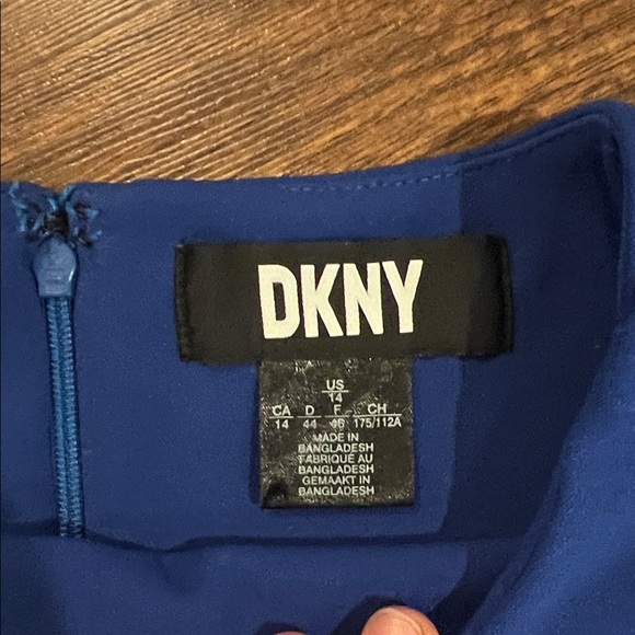 DKNY Cobalt Blue Mini Dress with Shoulder Buttons - Picture 2 of 5